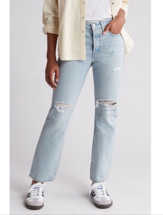 Levi's Denim - Levi's 501 Ripped High Waist Straight Leg Jeans NWT SZ 27